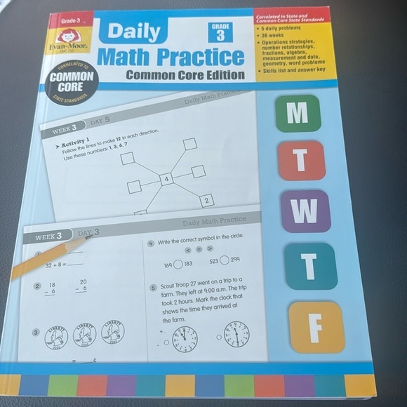 Daily math, practice, common core edition grade 3 learning book - Picture 1 of 4